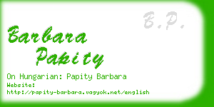 barbara papity business card